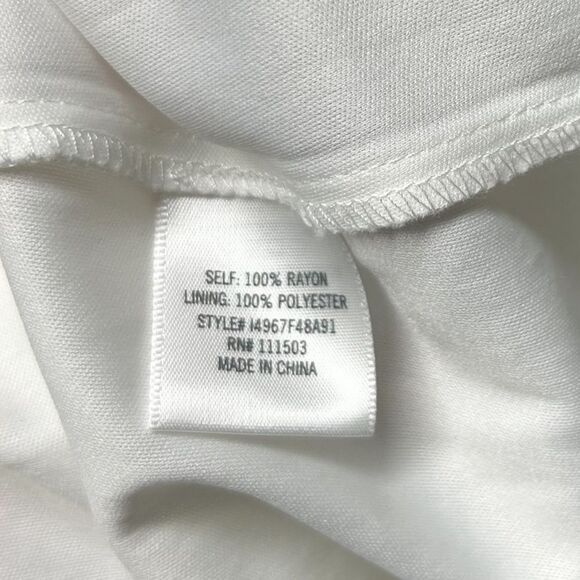 Cute Short White Dress Embroidered Flowers Cold Shoulder Mini Dress Short Sleeve - Picture 7 of 7